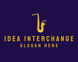 Musical Gold Saxophone logo design