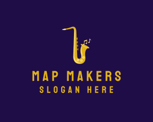 Musical Gold Saxophone logo design