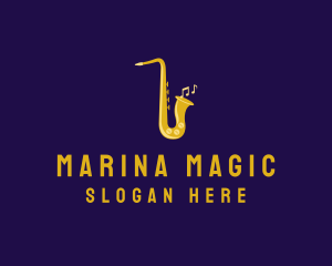 Musical Gold Saxophone logo design