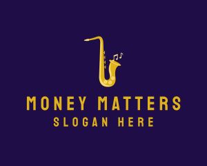 Musical Gold Saxophone logo design