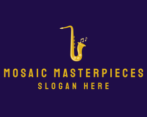 Musical Gold Saxophone logo design