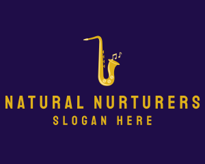 Musical Gold Saxophone logo design