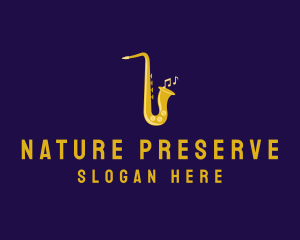 Musical Gold Saxophone logo design