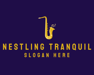 Musical Gold Saxophone logo design