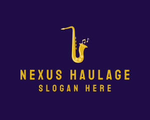 Musical Gold Saxophone logo design