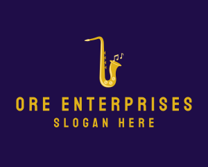 Musical Gold Saxophone logo design