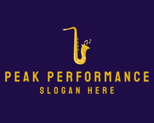 Musical Gold Saxophone logo design