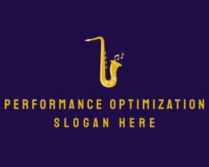 Musical Gold Saxophone logo design