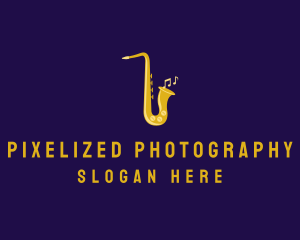 Musical Gold Saxophone logo design