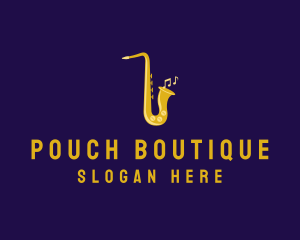 Musical Gold Saxophone logo design