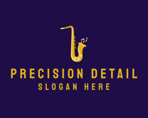 Musical Gold Saxophone logo design