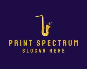 Musical Gold Saxophone logo design