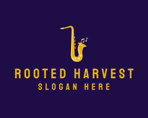 Musical Gold Saxophone logo design