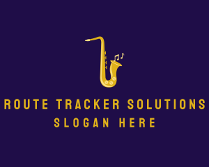 Musical Gold Saxophone logo design