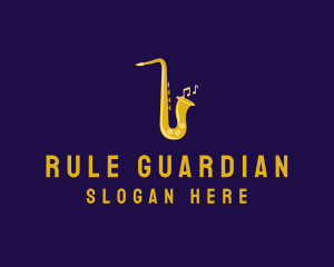 Musical Gold Saxophone logo design