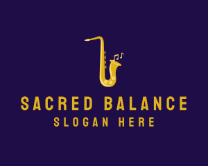 Musical Gold Saxophone logo design