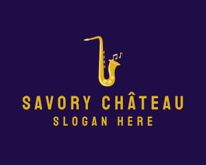 Musical Gold Saxophone logo design