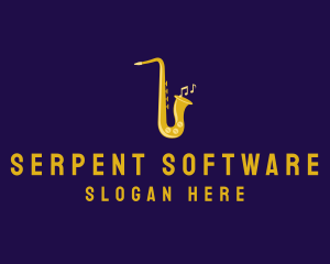 Musical Gold Saxophone logo design