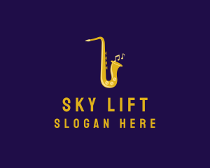 Musical Gold Saxophone logo design