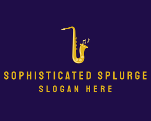 Musical Gold Saxophone logo design