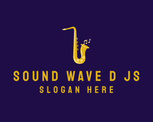 Musical Gold Saxophone logo design