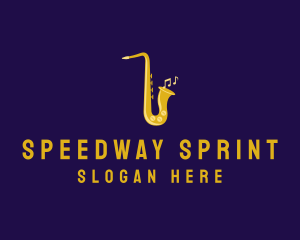 Musical Gold Saxophone logo design