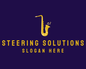 Musical Gold Saxophone logo design