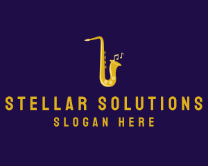 Musical Gold Saxophone logo design