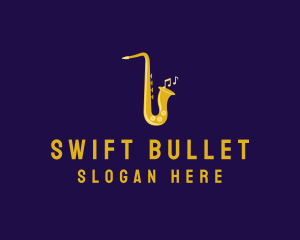 Musical Gold Saxophone logo design