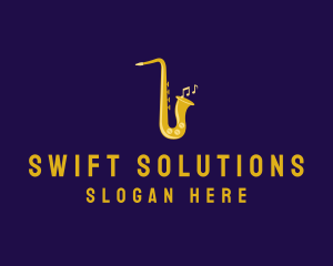 Musical Gold Saxophone logo design