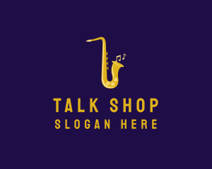 Musical Gold Saxophone logo design