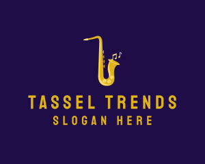 Musical Gold Saxophone logo design