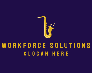 Musical Gold Saxophone logo design