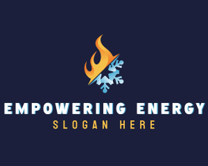 Flame Snowflake Temperature logo design