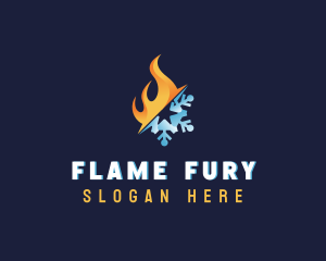 Flame Snowflake Temperature logo design