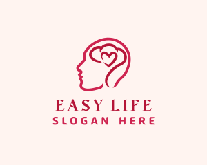 Heart Brain Person logo design