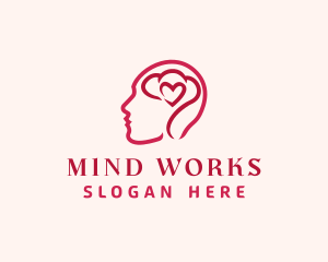 Heart Brain Person logo design