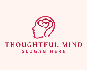 Heart Brain Person logo design