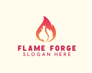 Hot Chicken Flame logo design