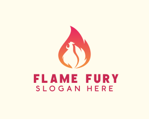 Hot Chicken Flame logo design