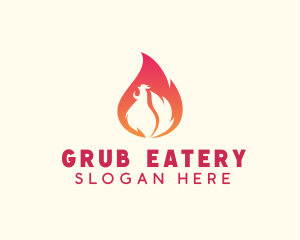 Hot Chicken Flame logo design