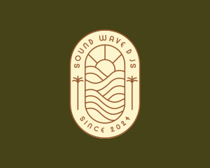 Wave Beach Island logo design