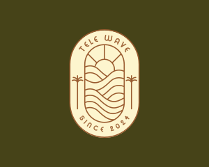 Wave Beach Island logo design