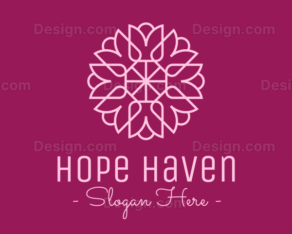 Decorative Elegant Pink Flower Logo