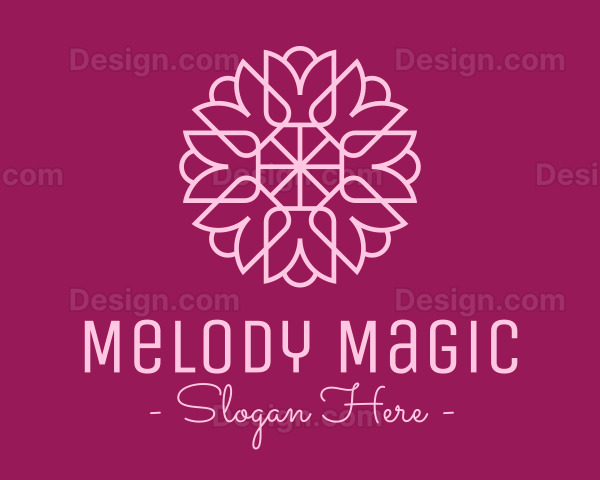 Decorative Elegant Pink Flower Logo