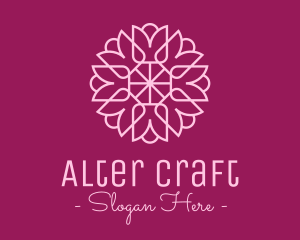 Decorative Elegant Pink Flower logo design