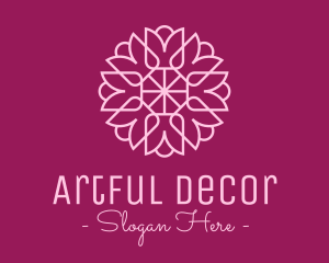 Decorative Elegant Pink Flower logo design