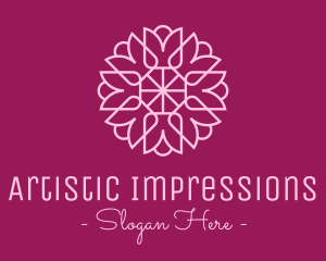 Decorative Elegant Pink Flower logo design