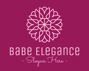 Decorative Elegant Pink Flower logo design