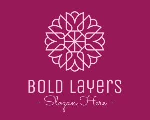 Decorative Elegant Pink Flower logo design